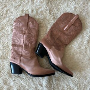 Rose Gold Jeffrey Campbell Western Boots